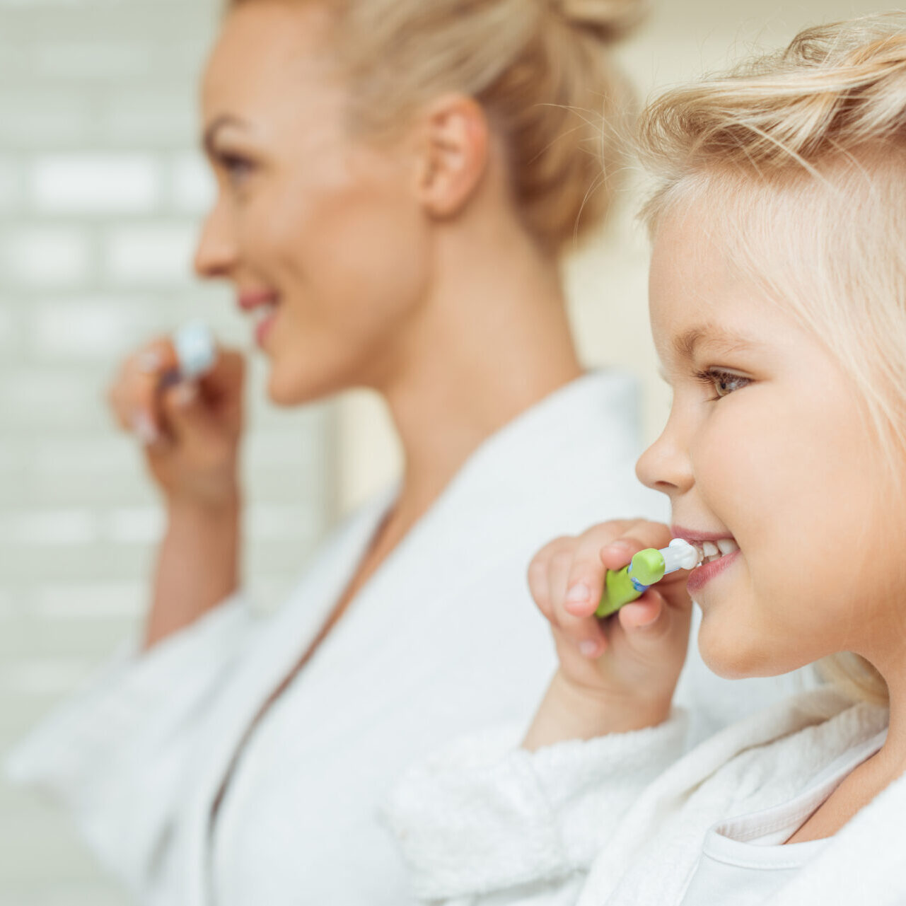 Preventative dental image: brushing teeth